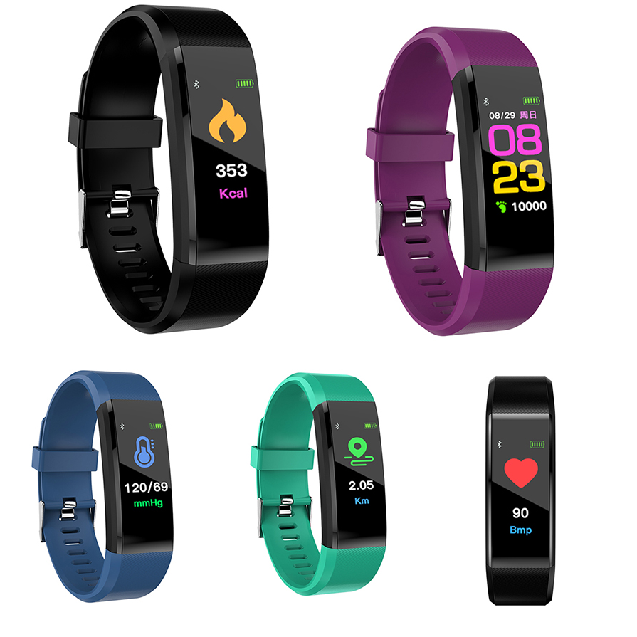 ID115plus Heart Rate Blood Pressure Fitness Tracker Smartband Wristband health monitoring exercise hand 115 plus smart watch