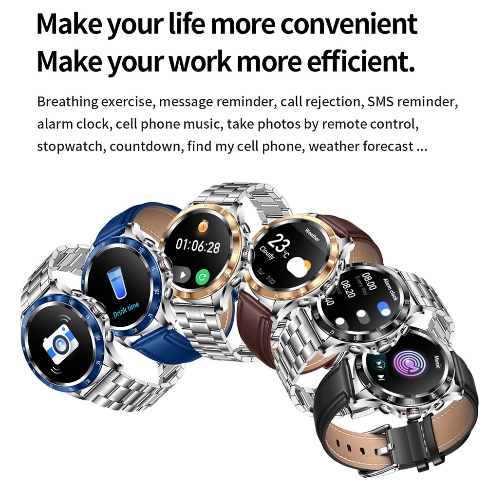 NX1 Smart Watch men 1.32inch 360*360 HD Screen Heart Rate Blood Pressure BT calling Music Play fashion Smartwatch