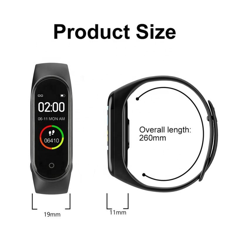 IP67 waterproof 0.96 inch sports fitness BT health Wrist Smart watch band Heart Rate Monitor Bracelet M4