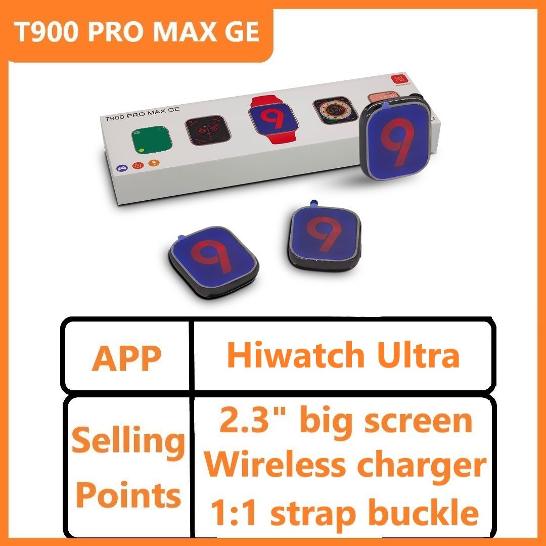 Improved C20pro T900 PRO MAX GE Smartwatch 2.3 inch Screen Wireless Charging Iwo 9 C20 Pro Pk T900ge T900promaxge Smart Watch