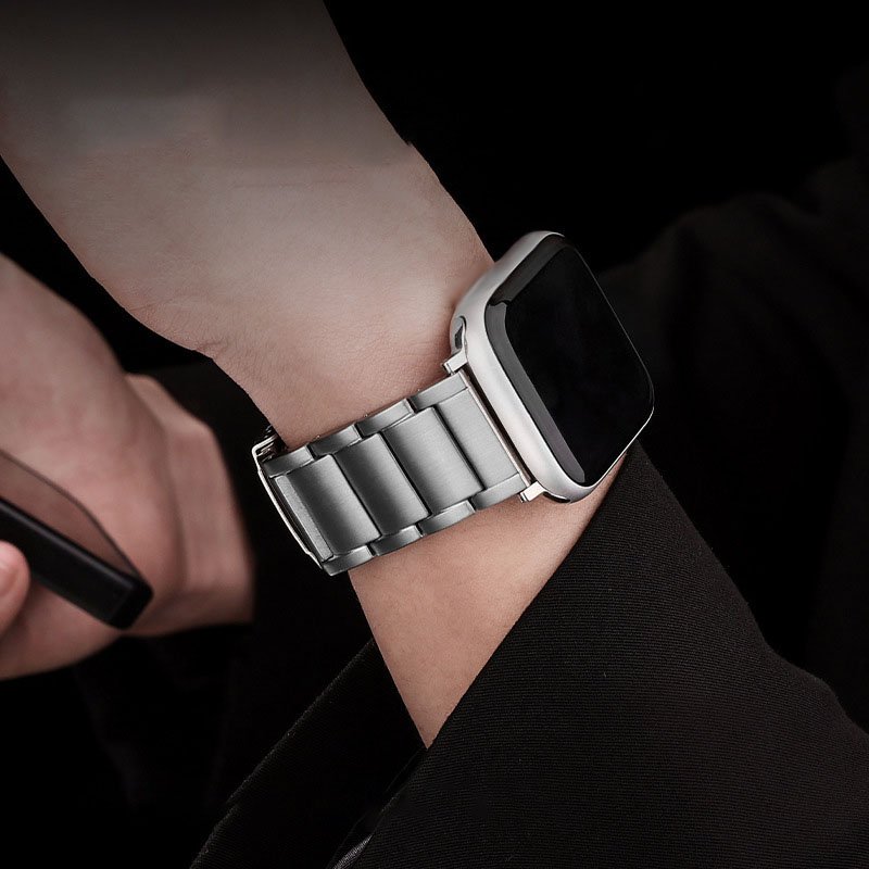 New Design 3 Beads Stainless Steel Watch Strap For Smart Watch Series 6 5 4 3 2 1 Titanium Alloy Wristband 49mm 40/41/42/44/45mm
