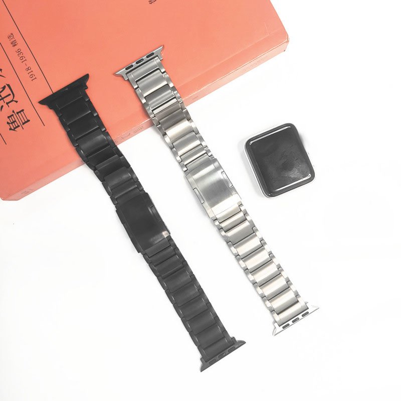 New Design 3 Beads Stainless Steel Watch Strap For Smart Watch Series 6 5 4 3 2 1 Titanium Alloy Wristband 49mm 40/41/42/44/45mm