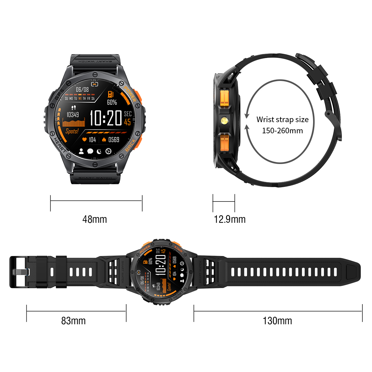 K67 Electronics GPS Flashlight Compass Wearable Devices Relojes Inteligentes Smart Watch Fitness Tracker 2024 Montre Connecte