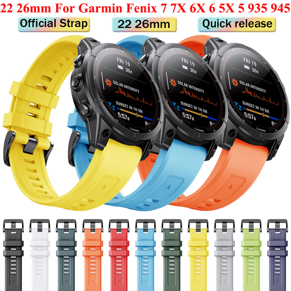 Newest Silicone Quick Release Watchband Straps For Garmin Fenix 6X 7X 7 6 Pro 5 5X EPIX Smart Watch Easyfit Wrist Band