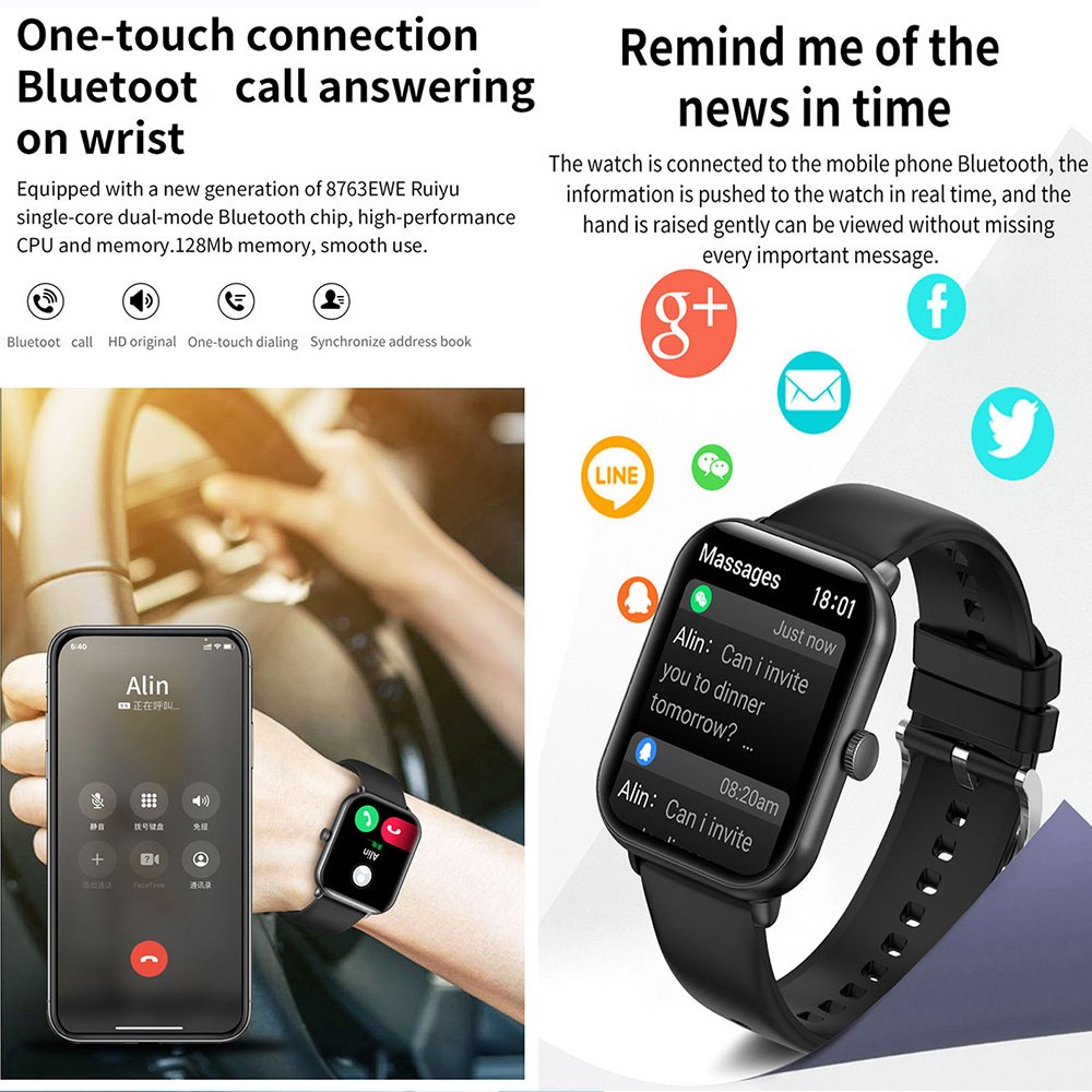 L26 1.96 inch big screen 350MAH smartwatch BT one-touch call phone band watch fashionable 100+ sports smart watches L26