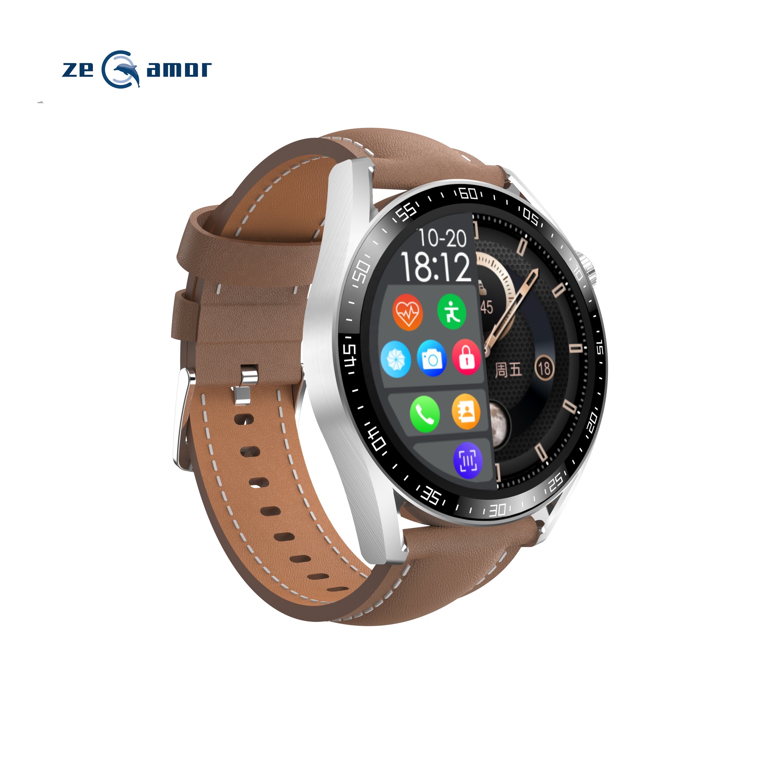 Zeamor 2023 Mobile Phone Health Fitness Sports Heart Rate Tracker Blood Oxygen Sleep Monitor Wearable Device Smart Watch For Men