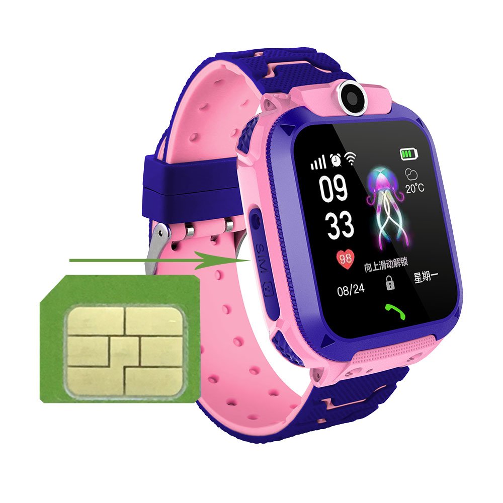Factory Direct Sale Kids smart watch Q12 Touch Screen Waterproof children smartwatch with Camera SOS LBS slim horloge tracker