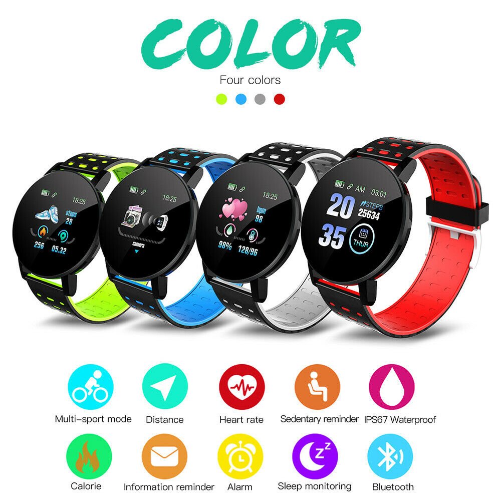 Top seller Multiple Sports mode Music Play sleep tracker 119plus round Smart watch