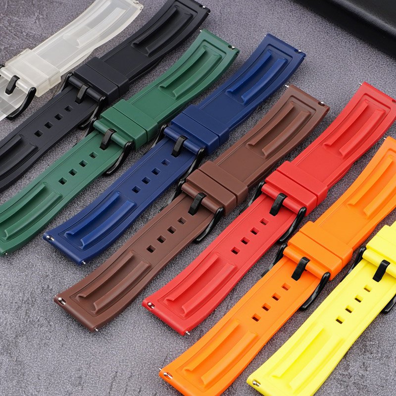 Premium-Grade Quick Release Sport Breathable Smart Watch Band 20mm 22mm 24mm 26mm Silicone TPU Rubber Watch Strap