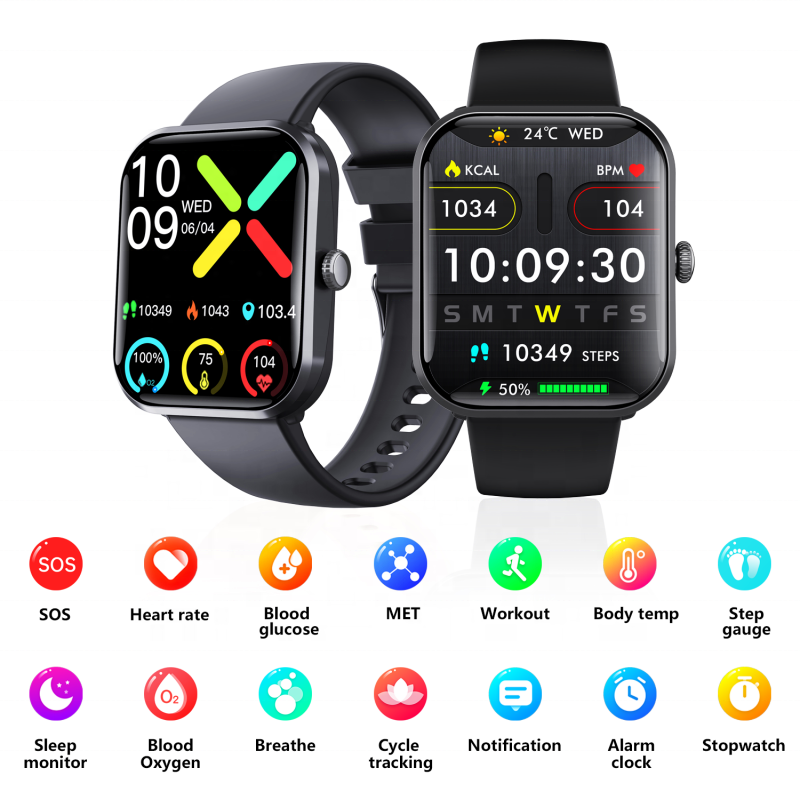 Smarinte F96 Smart watch 1.9inch Screen IP67 Waterproof Health Monitoring Fitness Tracker Sports Smartwatch