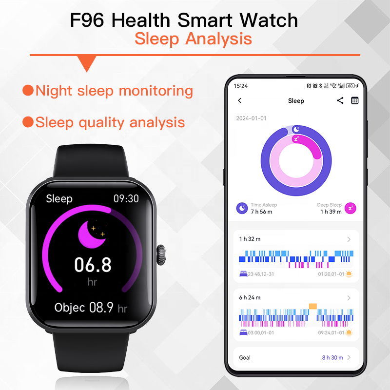Smarinte F96 Smart watch 1.9inch Screen IP67 Waterproof Health Monitoring Fitness Tracker Sports Smartwatch