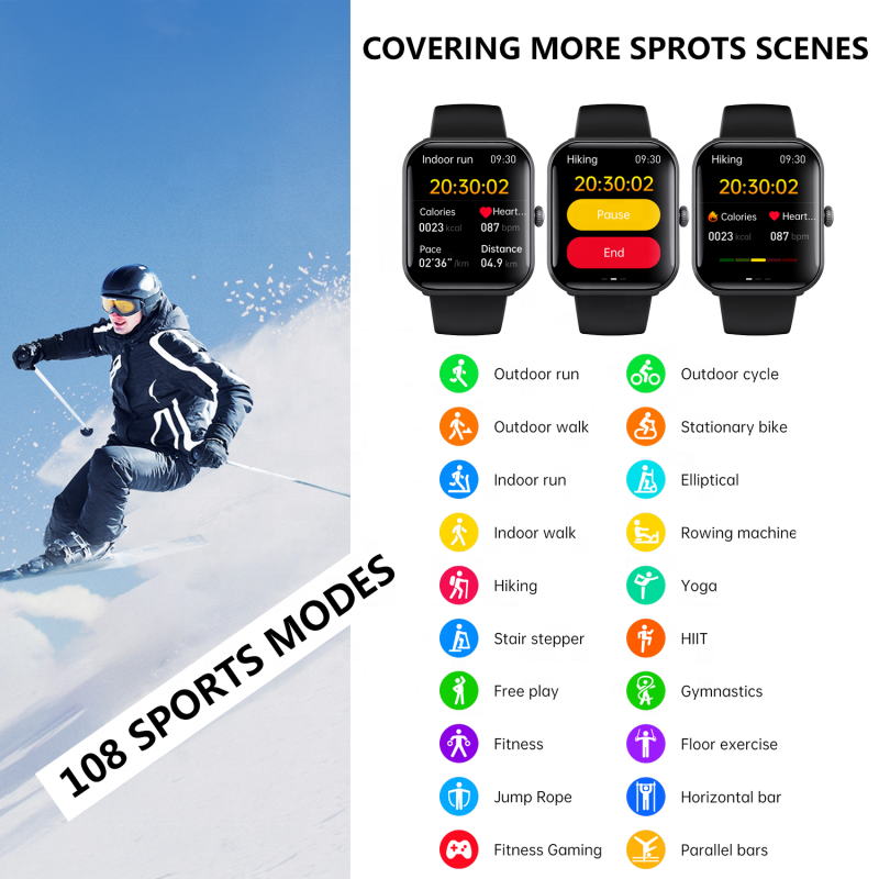 Smarinte F96 Smart watch 1.9inch Screen IP67 Waterproof Health Monitoring Fitness Tracker Sports Smartwatch