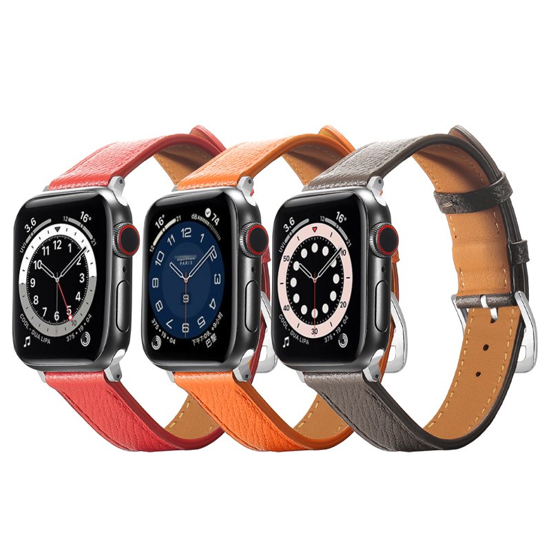 Full grain cow leather watch bands high quality genuine leather watch straps for appl e iwatch smart series 38 40 41 42 44 45mm