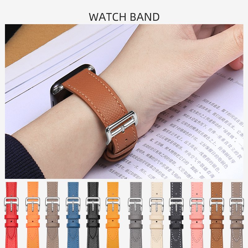 Full grain cow leather watch bands high quality genuine leather watch straps for appl e iwatch smart series 38 40 41 42 44 45mm