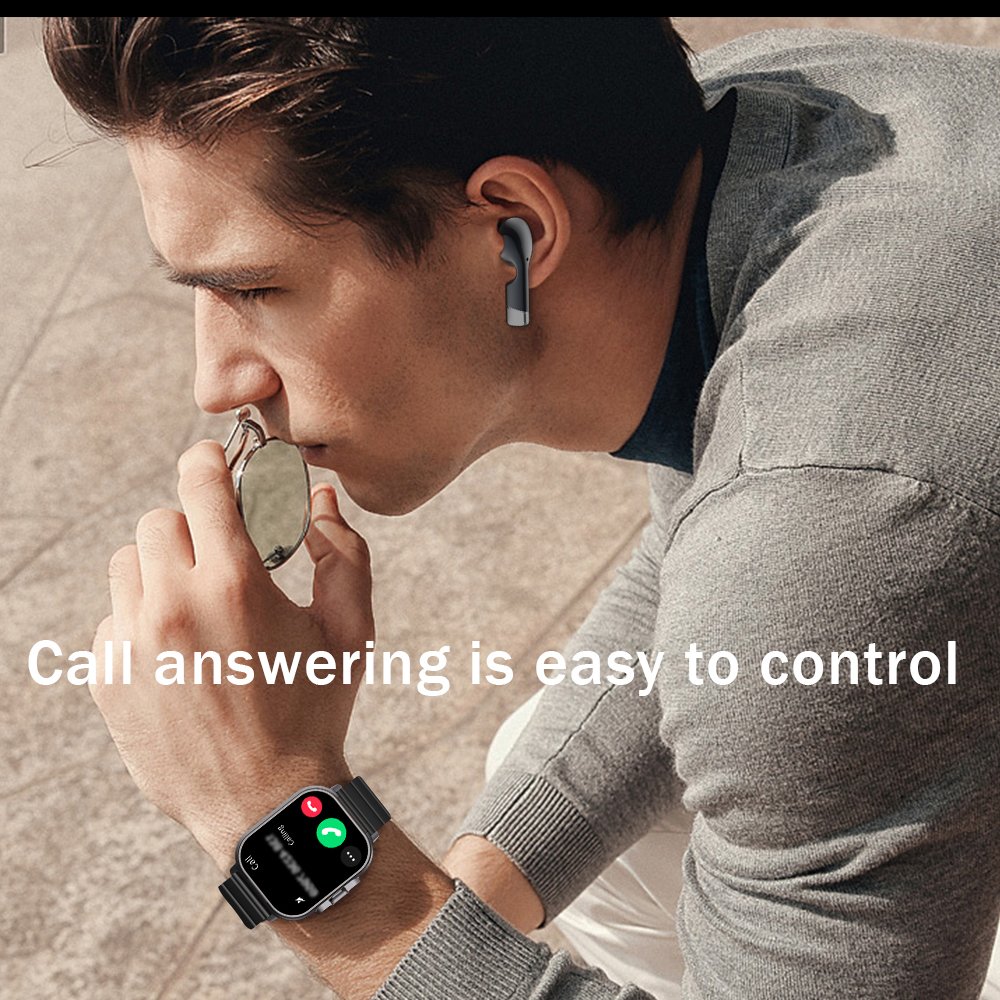 D8 2-in-1 TWS Smartwatch con auriculares 2 en 1 Health Sleep tracker Dial Answer Call Smart watch with Earbuds Headphone 2 en 1