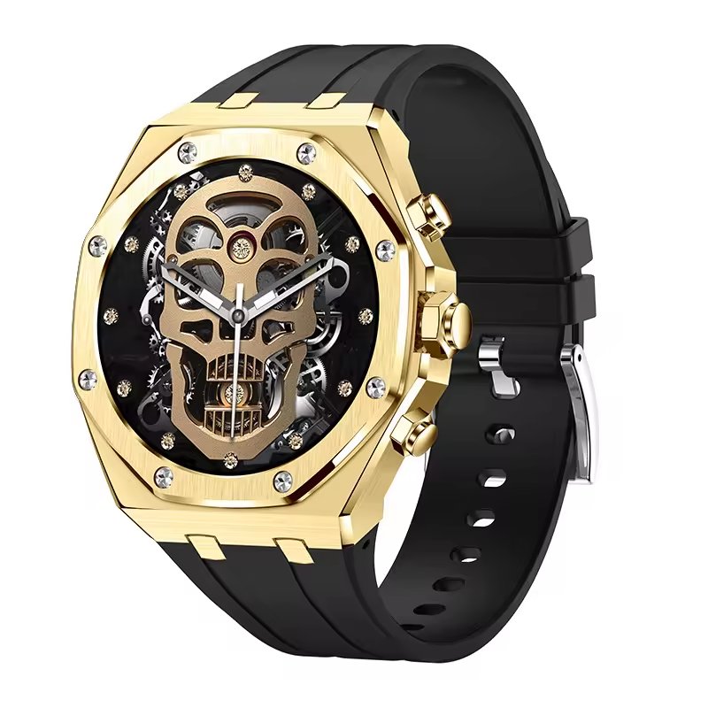 Top stainless steel watch AK68 smartwatch AMOLED screen Mechanical style 400mah large battery 1ATM waterproof men smart watch