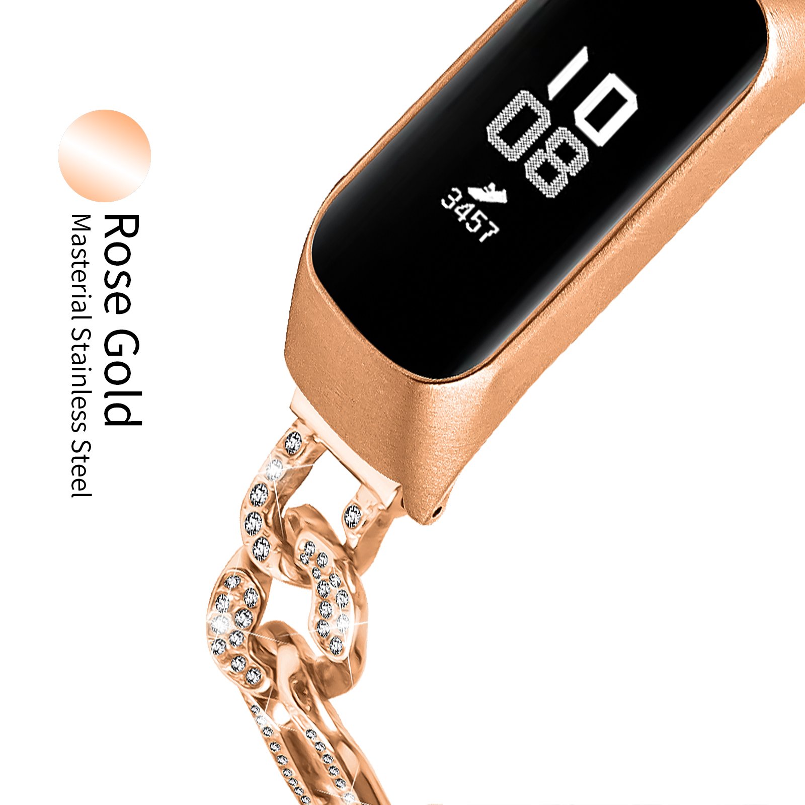 HMJ 2023 high quality luxury gold smart watch chain band for samsung galaxy fit-se watch