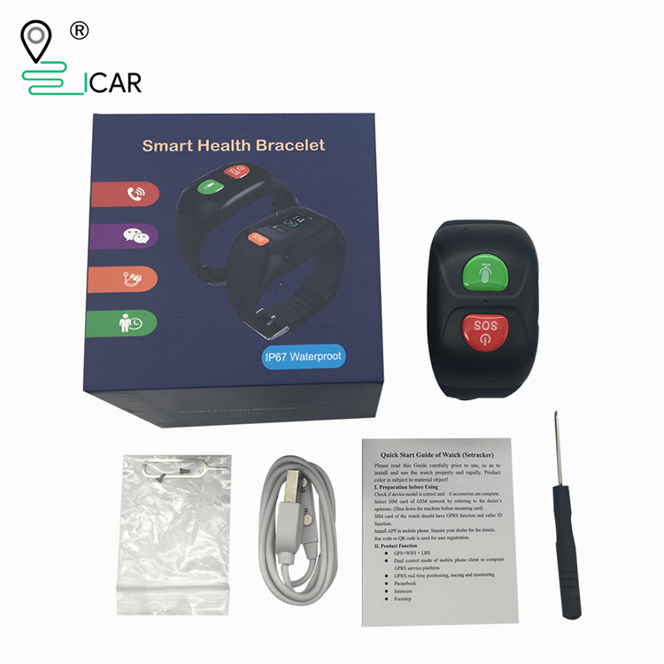 Smart Watch Gps Tracker SOS Bracelet IP67 Waterproof Elderly Kids Wristband Anti Lost Tracking Device