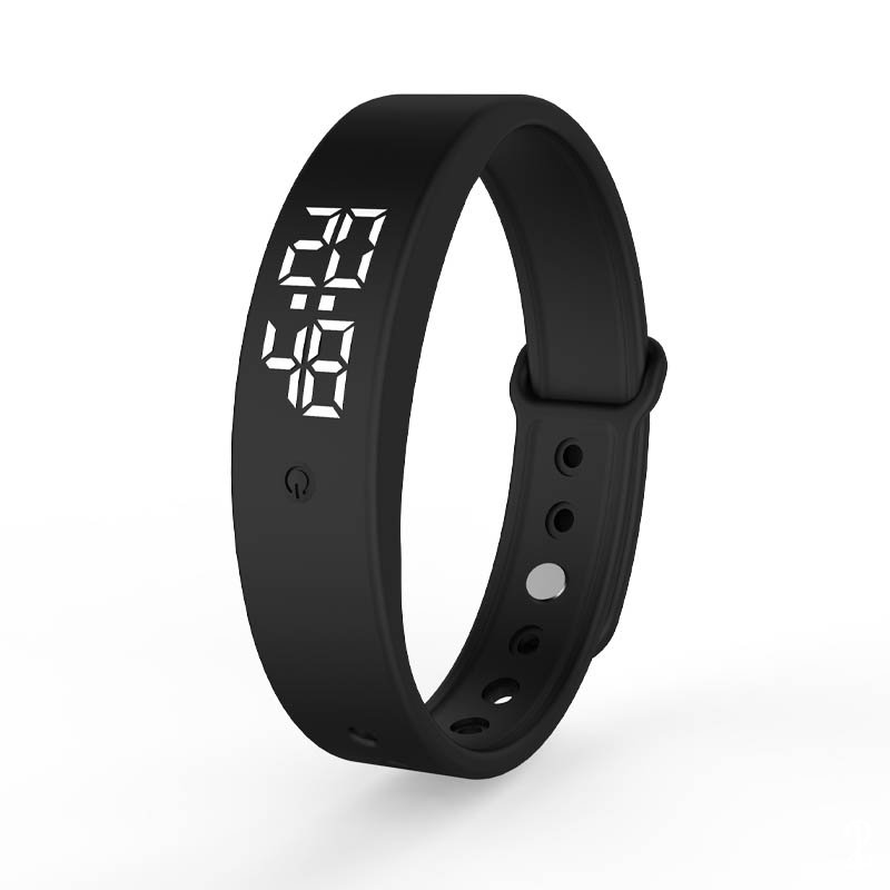Vibrate Customized Waterproof Fitness Silicone LED Display Mens Sports Bracelets Smart Watch