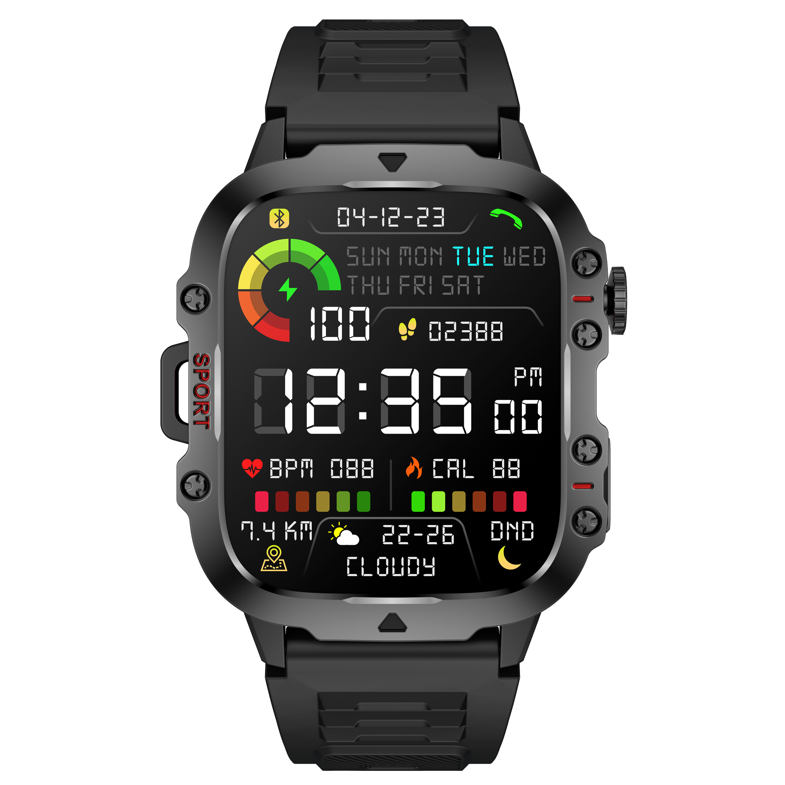 2024 New Arrivals Smartwatch 1.96" Sport IP67 Waterproof Reloj Inteligentes Heart Rate Monitor Smart Watch Men for Android Ios