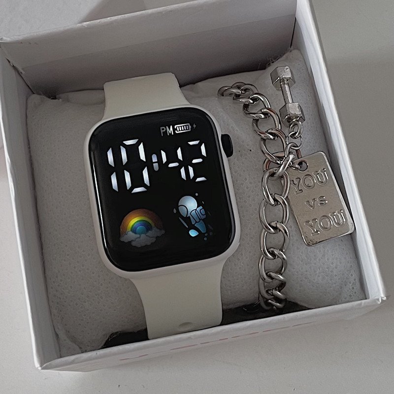 2024 new fashion trend cool smart simple leisure luminous square LED waterproof multi-color electronic watch
