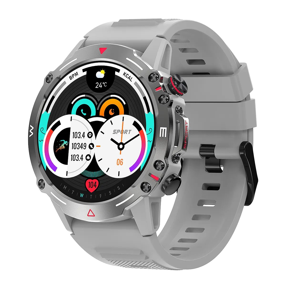 Outdoor smart watch for sport 1.43inch BT call mileage distance sport modes tracker NFC password 410mAh HK87 smartwatch watch