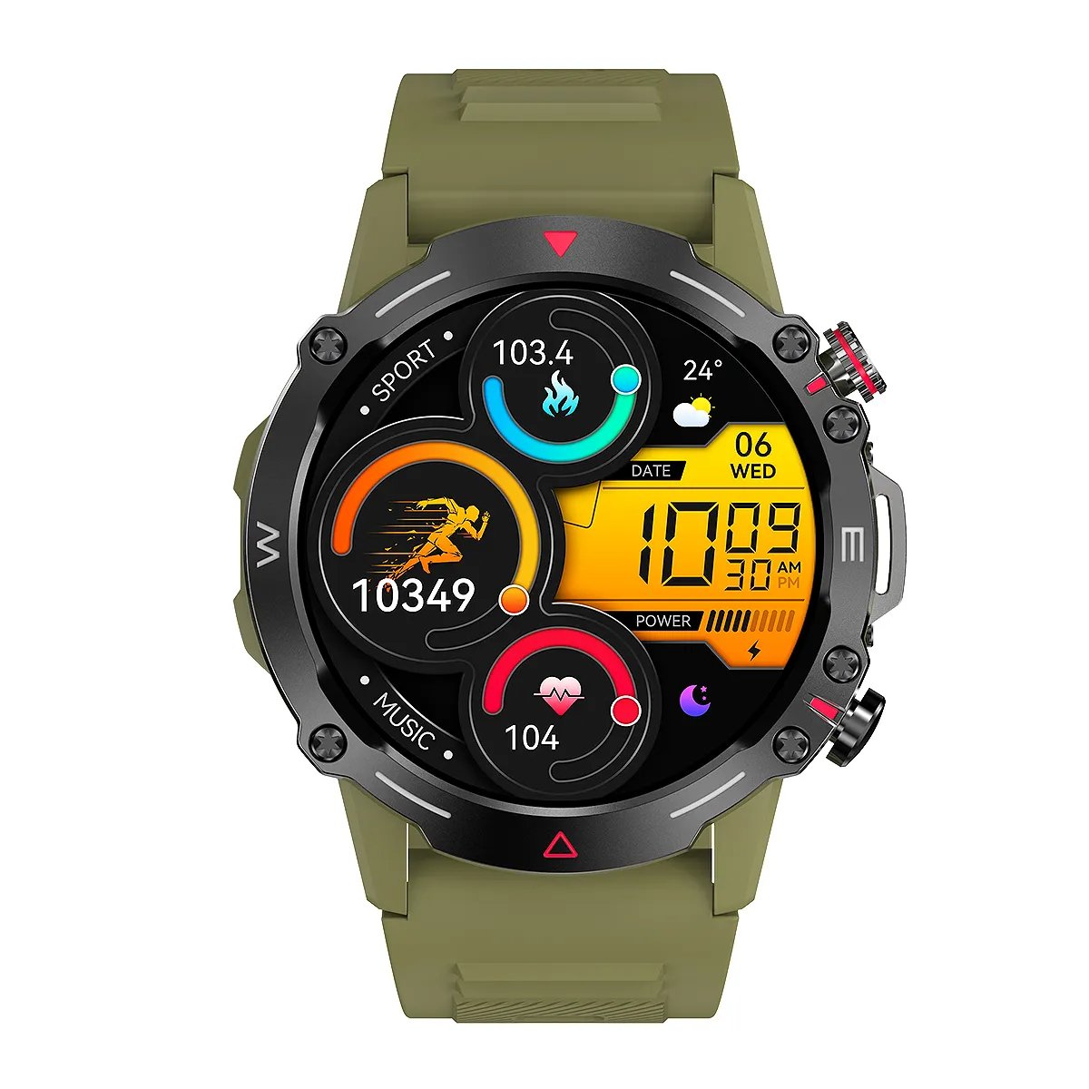 Outdoor smart watch for sport 1.43inch BT call mileage distance sport modes tracker NFC password 410mAh HK87 smartwatch watch