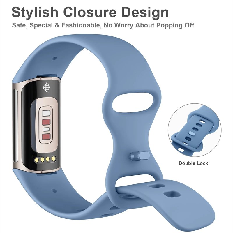 Silicone Strap Sport Rubber Wirsband Watchband Smartwatch Smart Watch Band For Fitbit Charge 5 6