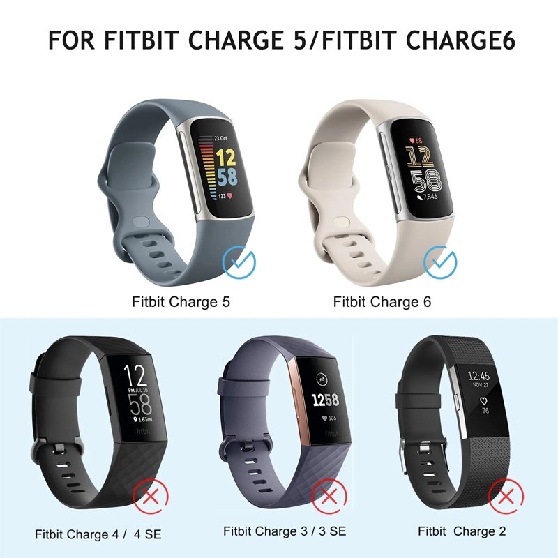 Silicone Strap Sport Rubber Wirsband Watchband Smartwatch Smart Watch Band For Fitbit Charge 5 6