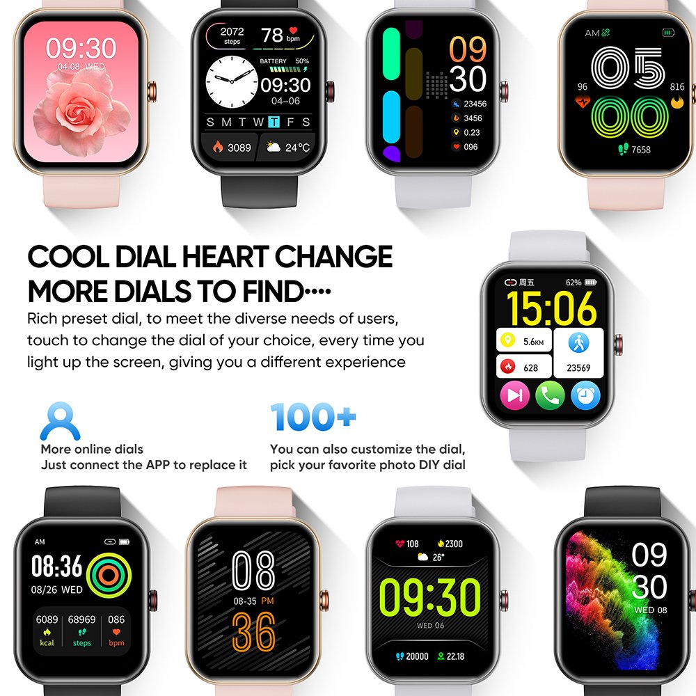 SENBONO A221 New square big screen Women Smart Watch Answer Call Sport Watch Fitness Tracker Waterproof 2023 Smartwatch Men