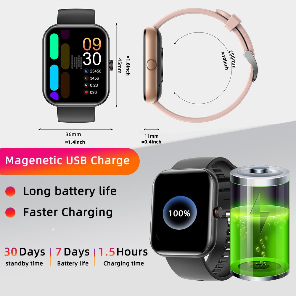 SENBONO A221 New square big screen Women Smart Watch Answer Call Sport Watch Fitness Tracker Waterproof 2023 Smartwatch Men