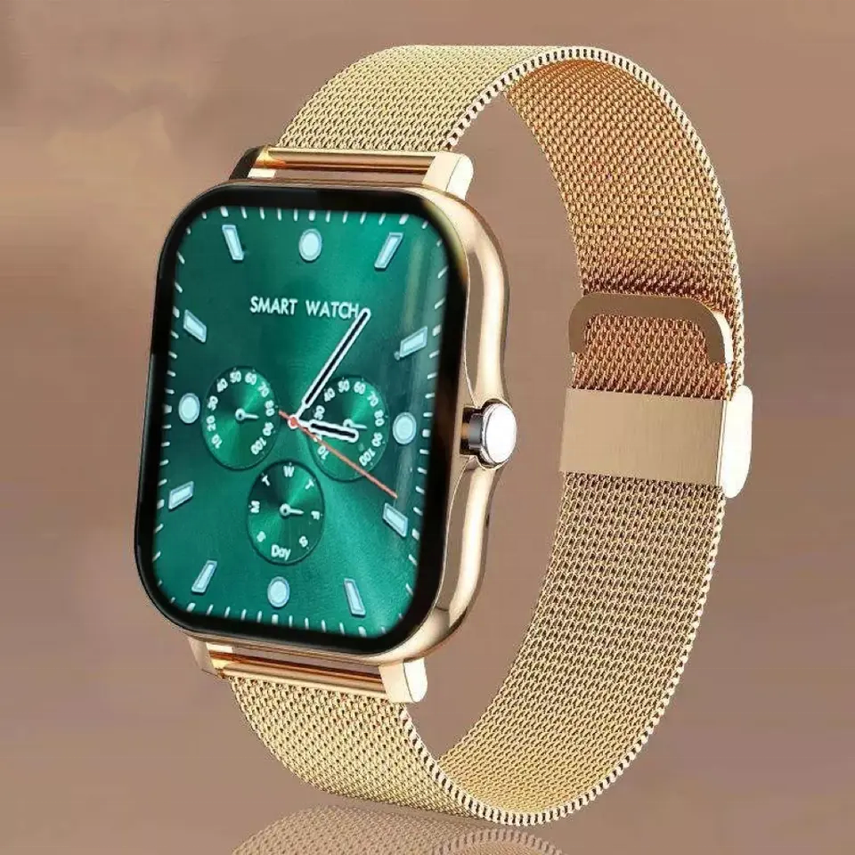Y13 Smartwatch Sports Clock Stainless Steel Silicone Double Straps Reloj Inteligente Fitness Tracker Gold Square Y13 Smart Watch
