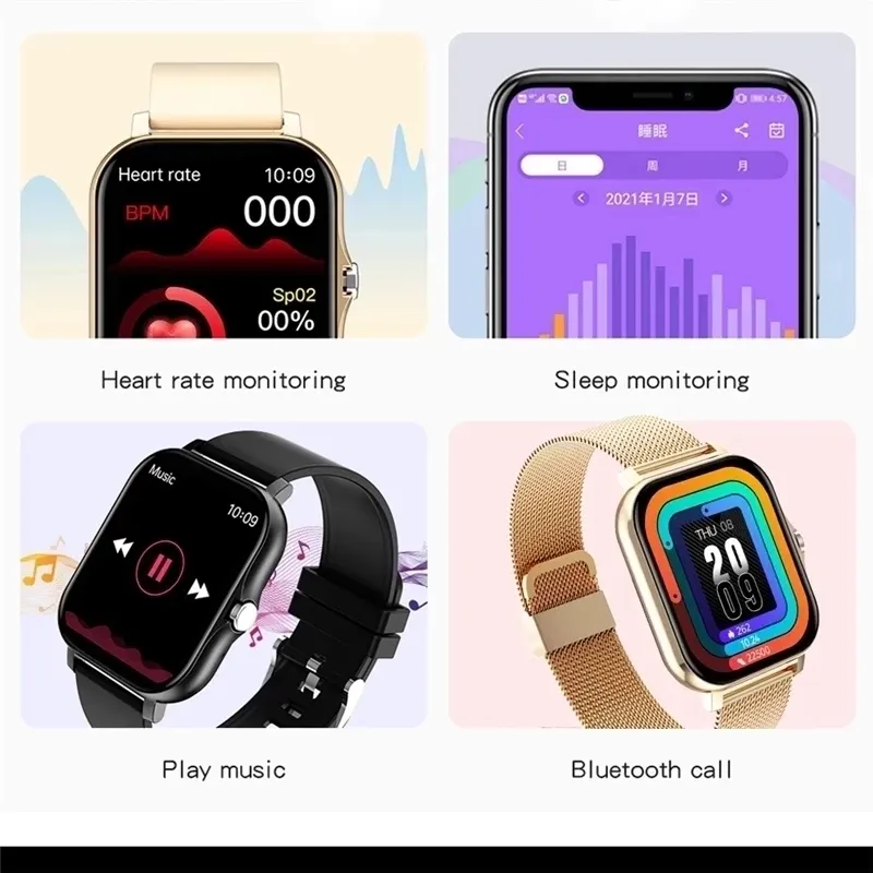 Y13 Smartwatch Sports Clock Stainless Steel Silicone Double Straps Reloj Inteligente Fitness Tracker Gold Square Y13 Smart Watch