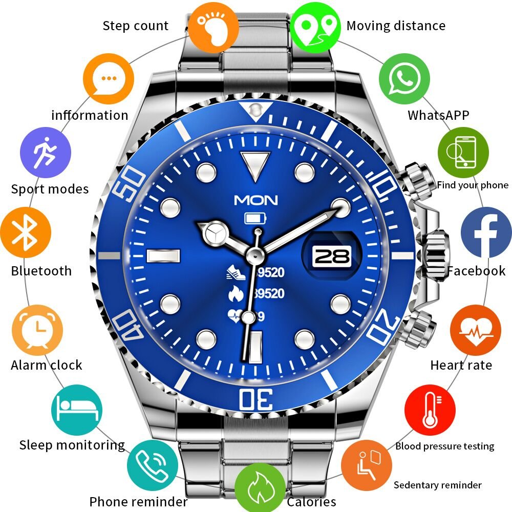 CRRJU brand IP68 Waterproof Sports Smartwatch stainless steel band 2021 luxury smart watch