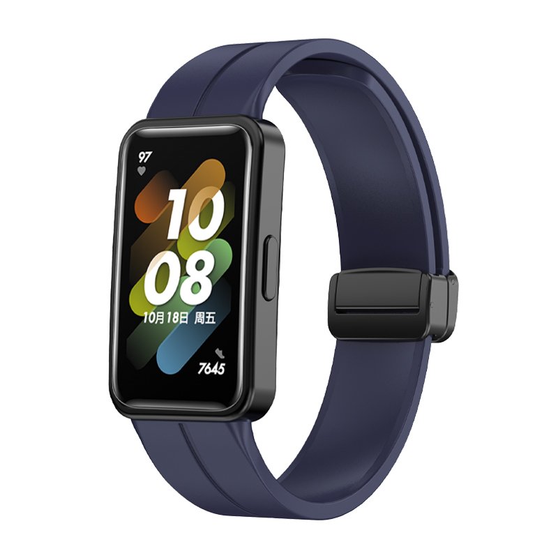 Silicone Watchband for Huawei Band 7 Smart Watch Strap Soft Wristband Sport Magnetic Folding Buckle Bracelet Replacement Strap