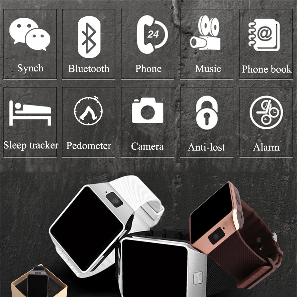 Reloj Inteligente Camera SIM Video Call WiFi Sports Tracking Dz09 Smart Watch with Sim Card Men for Sumsung Android Mobile Phone