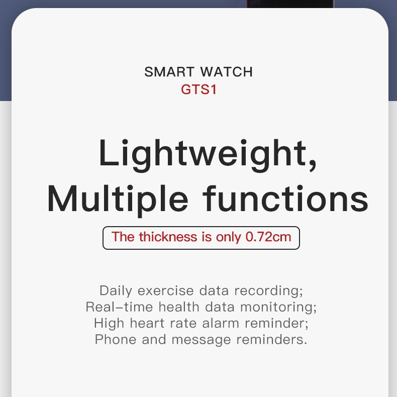 2021 GTS1 Smart Watch 1.3inch Reloj Inteligente IP68 Waterproof T500 PLUS Y68 D20 W26+ W37 N76 P8 HW22 Android Ios Smartwatch