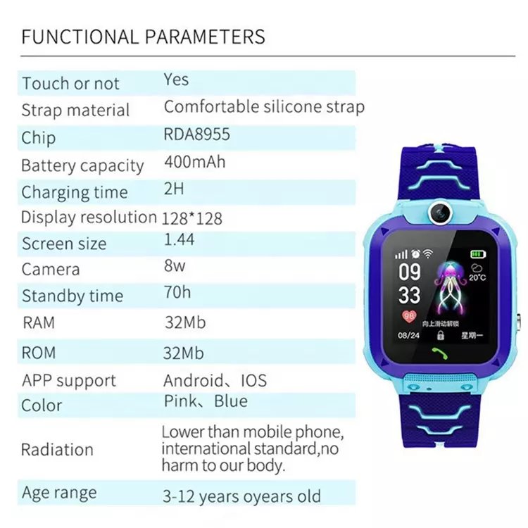 Q12 Waterproof Kids Smart Watch SOS Antil-lost Smartwatch Baby 2G SIM Card Clock Call Location Tracker watch