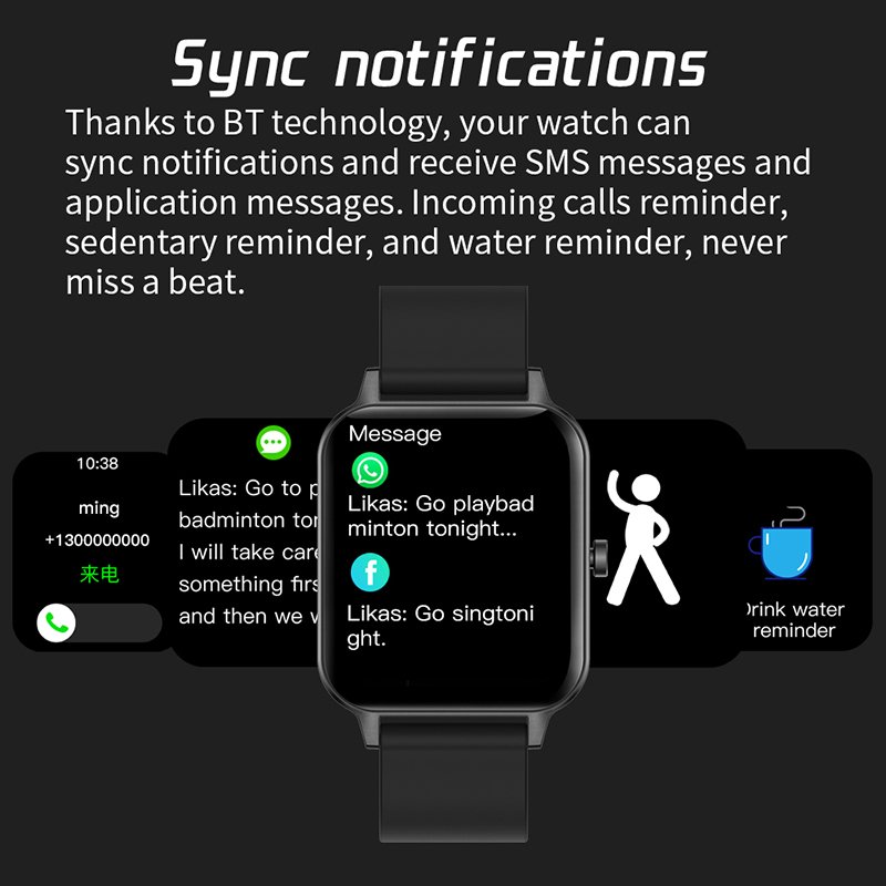 MX7 New Design 1.69 Full Screen Reloj Inteligente Battery Smart Bracelet Music Play Ip67 Waterproof Smart Watch