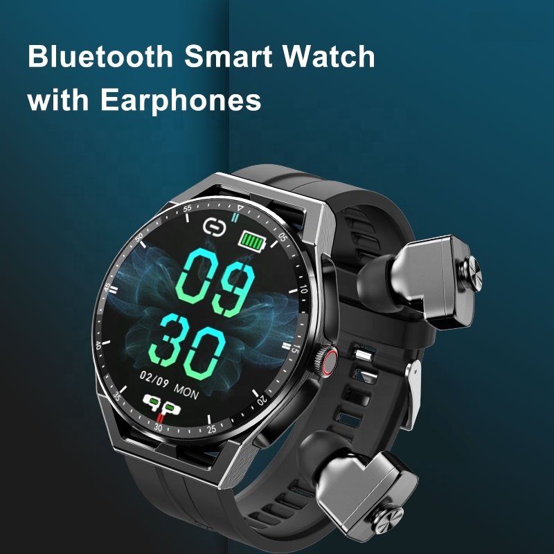 2023 Newest 2 in 1 smart watch ultra BT healthy sports Music control TWS with earbuds Smart watch