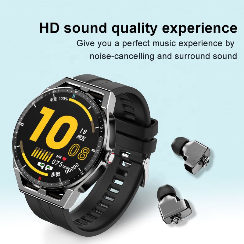 2023 Newest 2 in 1 smart watch ultra BT healthy sports Music control TWS with earbuds Smart watch