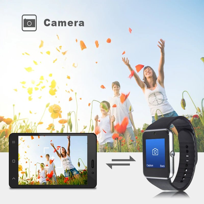 GT08 Smart Watch Touch Screen Sports Watch Sync Notifier With Music Camera Support Sim TF Card For IOS Android Phone Connected