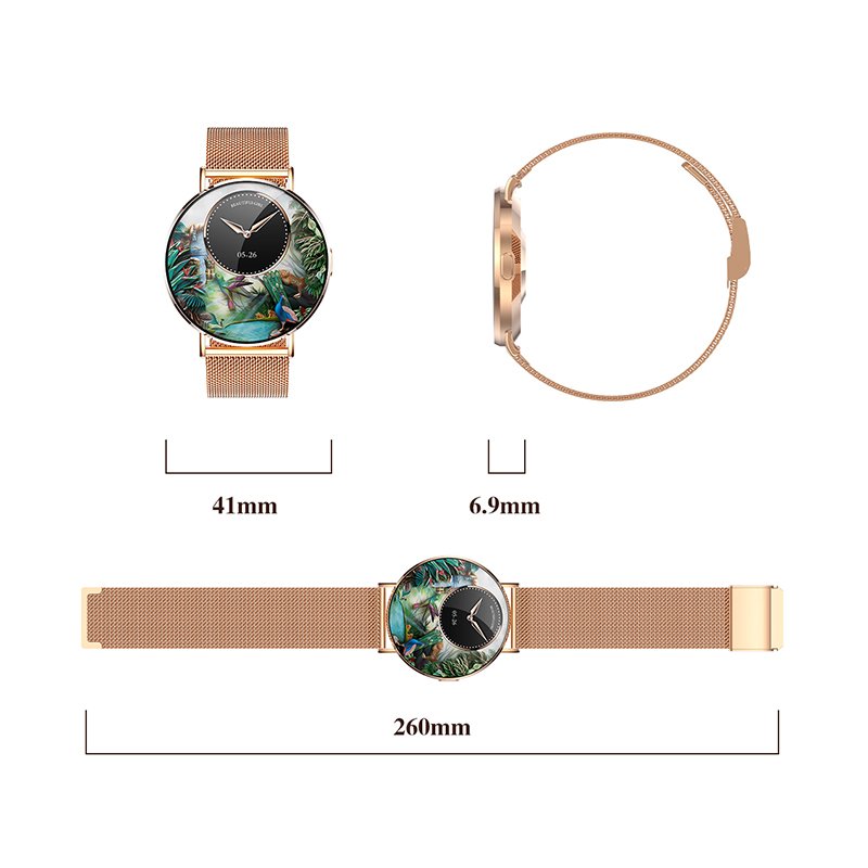 2024 New Ultra Thin Smart Watch KM88 for Women, 3D Dynamic Interface 1.32inch AMOLED Screen Call Gold Silver Round Smartwatch