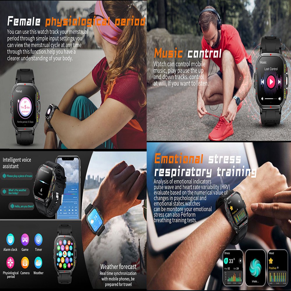 Reloj Inteligente Smart Watch 1.96 inch T21 Heart Rate 280 mah SOS call Outdoor Sport Watches for Man