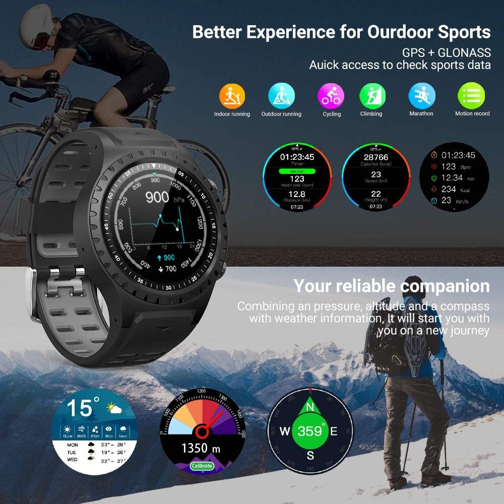 M1 Built-in GPS Sport Smart Watch Activity Tracker Fitness Watch for Men kids Heart Rate Monitor Sleep Monitor Smartwatch