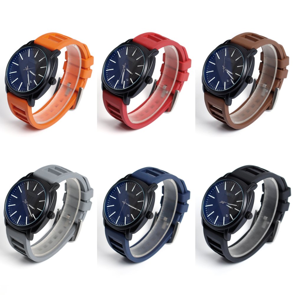 Factory custom high quality FKM watch bands Fluorine rubber watch straps for 22mm smart watch straps