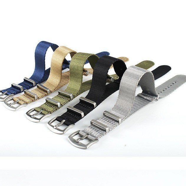 22mm and 20mm adjustable length elastic knit matte nylon watch strap for smart watch with stainless steel buckle