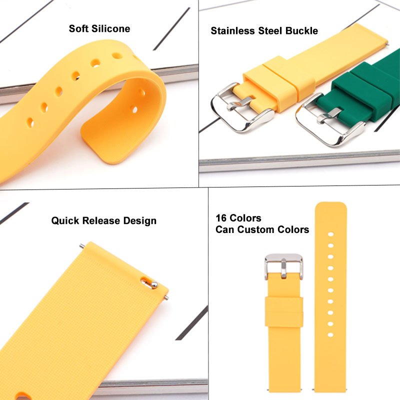 Hot Sale 14/16/18/20/22/21/24mm Silicone Watchband Correa De Reloj 20mm Rubber Watch Straps 18mm Smart Watch Bands