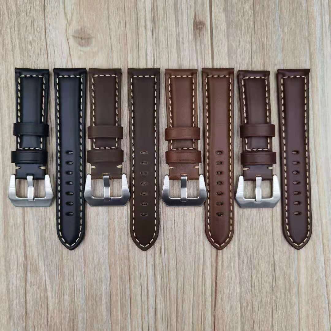 Luxury Handmade genuine leather smart watch band 22mm for Galaxy watch4 GT2 pro 2e s2 watch strap