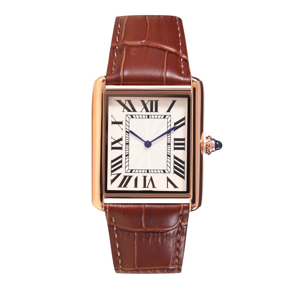 Custom High QualityJewelry Halloween Gift Original Brand Watch Rectangular Leather Strap Quartz Diamond Women Watch for Men